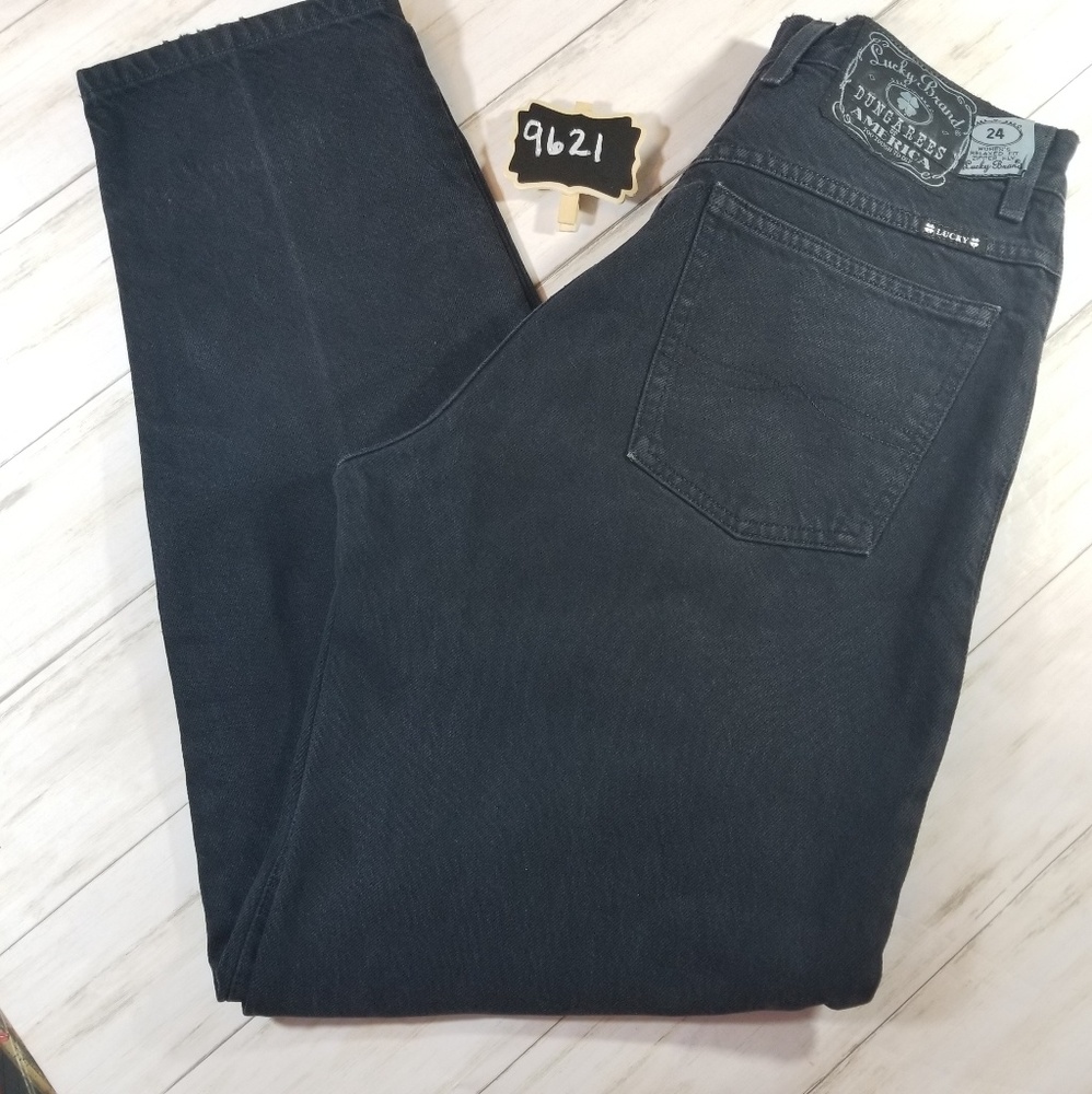 Lucky Dungarees in Black Denim  24